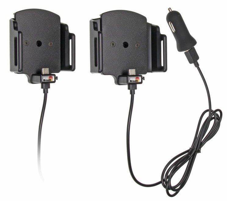 Uchwyt uniwersalny regulowany do smartfonów bez futerału oraz w futerale lub etui o wymiarach: 75-89 mm (szer.), 6-10 mm (grubość) z wbudowanym kablem USB-C oraz ładowarką samochodową (2)